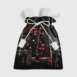 Мешок для подарков Окно в пространство - черно-красные кубы, цвет: 3D-принт