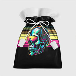 Мешок для подарков Cyber skull - ai art fantasy, цвет: 3D-принт