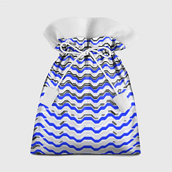 Мешок для подарков Black and blue stripes on a white background, цвет: 3D-принт