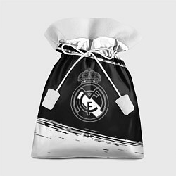 Мешок для подарков Реал мадрид белое лого, цвет: 3D-принт