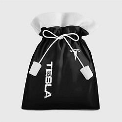 Мешок для подарков Tesla logo white, цвет: 3D-принт