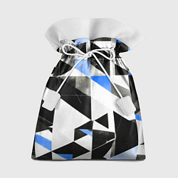 Мешок для подарков Black and blue abstraction on a white background, цвет: 3D-принт