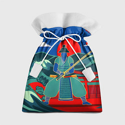 Мешок для подарков Яркий ретро самурай, цвет: 3D-принт