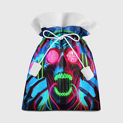 Мешок для подарков Metallica - neon skull with headphones, цвет: 3D-принт