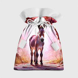 Мешок для подарков Осел в розовом свете, цвет: 3D-принт