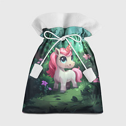 Мешок для подарков Единорожка с розовой гривой, цвет: 3D-принт