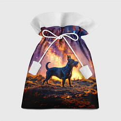 Мешок для подарков Скотч-терьер в космосе, цвет: 3D-принт