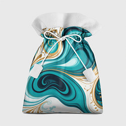 Мешок для подарков Бирюза и золото, цвет: 3D-принт