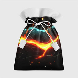 Мешок для подарков Лава в черной текстуре, цвет: 3D-принт