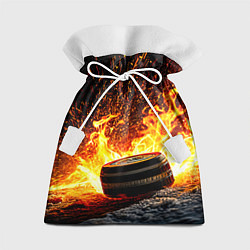Мешок для подарков Шайба в огне, цвет: 3D-принт
