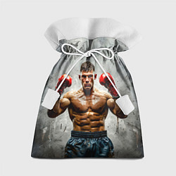 Мешок для подарков Боксер на сером, цвет: 3D-принт