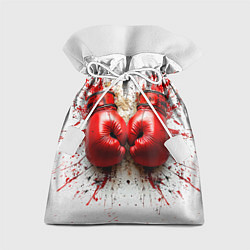 Мешок для подарков Красные бойцовские перчатки на белом, цвет: 3D-принт