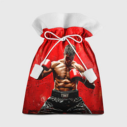 Мешок для подарков Кикбоксер в красном, цвет: 3D-принт