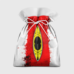 Мешок для подарков Каяк на красно-белом, цвет: 3D-принт