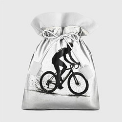Мешок для подарков Триатлонист на белом, цвет: 3D-принт