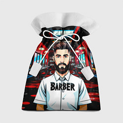 Мешок для подарков Барбер в барбершопе, цвет: 3D-принт
