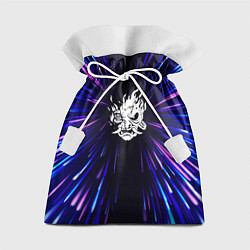 Мешок для подарков Cyberpunk 2077 neon energy, цвет: 3D-принт