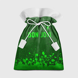 Мешок для подарков Bon Jovi - green gradient посередине, цвет: 3D-принт
