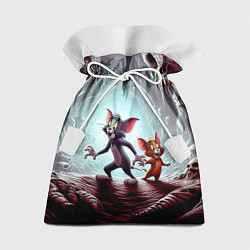 Мешок для подарков Том и Джерри в пещере ужасов - хэллоуин, цвет: 3D-принт