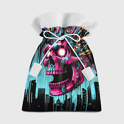 Мешок для подарков Cyber skull - ai art fantasy, цвет: 3D-принт
