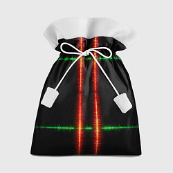 Мешок для подарков Color black green red lines, цвет: 3D-принт