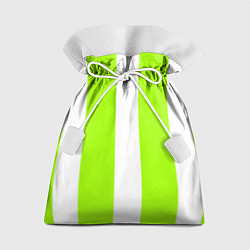Мешок для подарков Color light green white stripes, цвет: 3D-принт