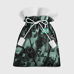 Мешок для подарков Номер 456 на фоне масок игры в кальмара, цвет: 3D-принт
