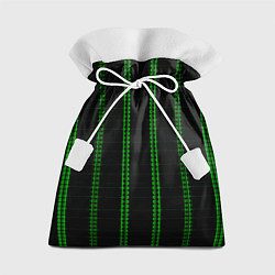 Мешок для подарков Color black cage green stripes, цвет: 3D-принт