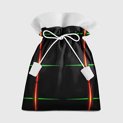 Мешок для подарков Color black green orange stripes, цвет: 3D-принт