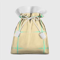 Мешок для подарков Color beige green stripes, цвет: 3D-принт
