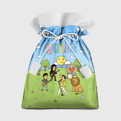 Мешок для подарков Queen мультяшный стиль на поляне, цвет: 3D-принт