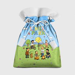 Подарочный мешок Linkin Park мультяшный стиль на поляне