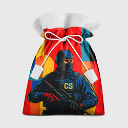 Мешок для подарков Контр-террорист CS 2 поп-арт, цвет: 3D-принт