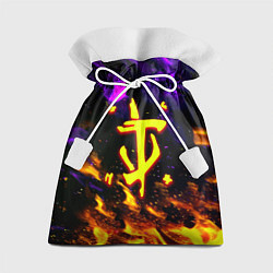 Мешок для подарков Doom огненный стиль, цвет: 3D-принт