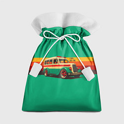 Мешок для подарков Ретро автобус ГАЗ-03-30 поп-арт, цвет: 3D-принт