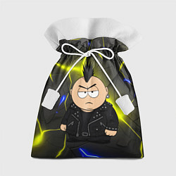 Мешок для подарков Эрик Картман - черный панк, цвет: 3D-принт