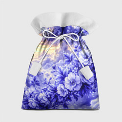 Мешок для подарков Сине-сиреневый цветы на фоне облаков, цвет: 3D-принт