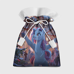 Мешок для подарков Лошадка наслаждается новым годом, цвет: 3D-принт