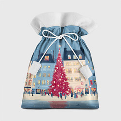 Мешок для подарков Новогоднее гуляние у красной елки, цвет: 3D-принт
