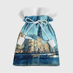 Мешок для подарков Снегопад в Санкт-Петербурге, цвет: 3D-принт