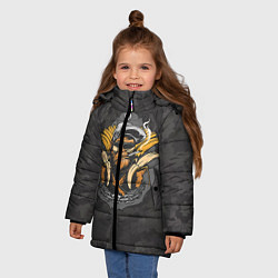 Куртка зимняя для девочки Камуфляжная обезьяна, цвет: 3D-красный — фото 2