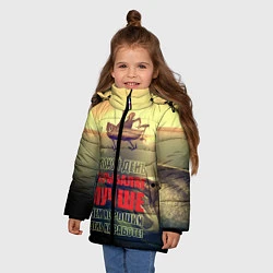 Куртка зимняя для девочки День на рыбалке, цвет: 3D-черный — фото 2