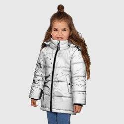 Куртка зимняя для девочки Белая сакура, цвет: 3D-черный — фото 2