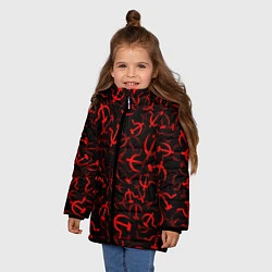 Куртка зимняя для девочки Серп и молот 2, цвет: 3D-черный — фото 2