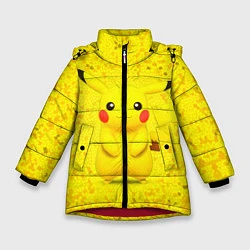 Куртка зимняя для девочки Pikachu, цвет: 3D-красный