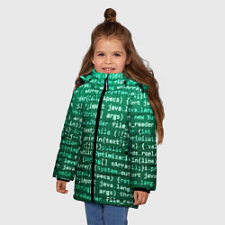 Куртка зимняя для девочки Программирование 8, цвет: 3D-черный — фото 2
