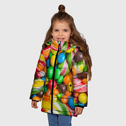 Куртка зимняя для девочки Сладкие конфетки, цвет: 3D-светло-серый — фото 2