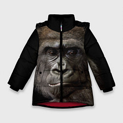 Куртка зимняя для девочки Глаза гориллы, цвет: 3D-красный