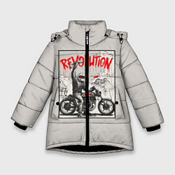 Куртка зимняя для девочки Revolution, цвет: 3D-черный
