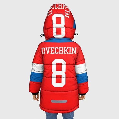 Зимняя куртка для девочки Сборная РФ: #8 OVECHKIN / 3D-Светло-серый – фото 4